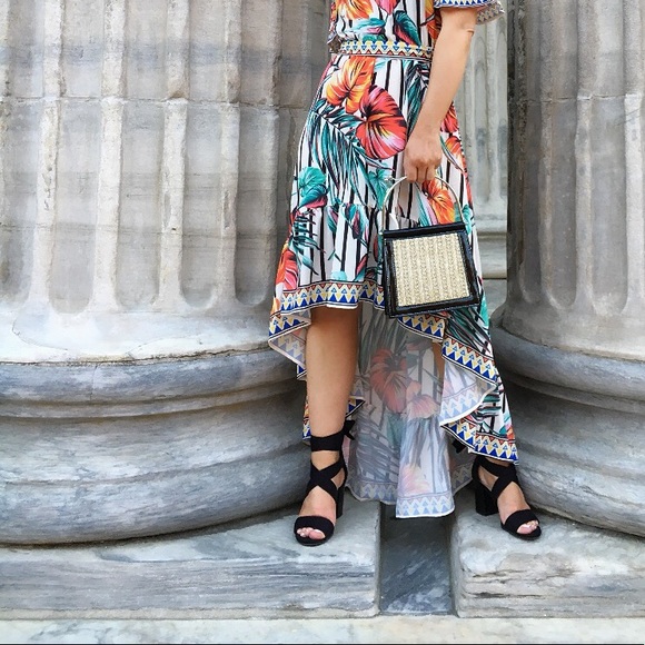 Kyleigh Black Vegan Suede Lace Up Wrap Heel - Picture 5 of 8